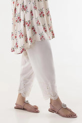 Stitched Embroidered Linen Skinny Shalwar